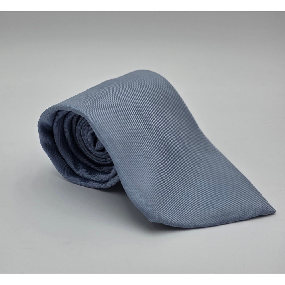 Stefano Corsini The Rack Men's Silk Tie Light Blue Grey Ribbed Made in Italy